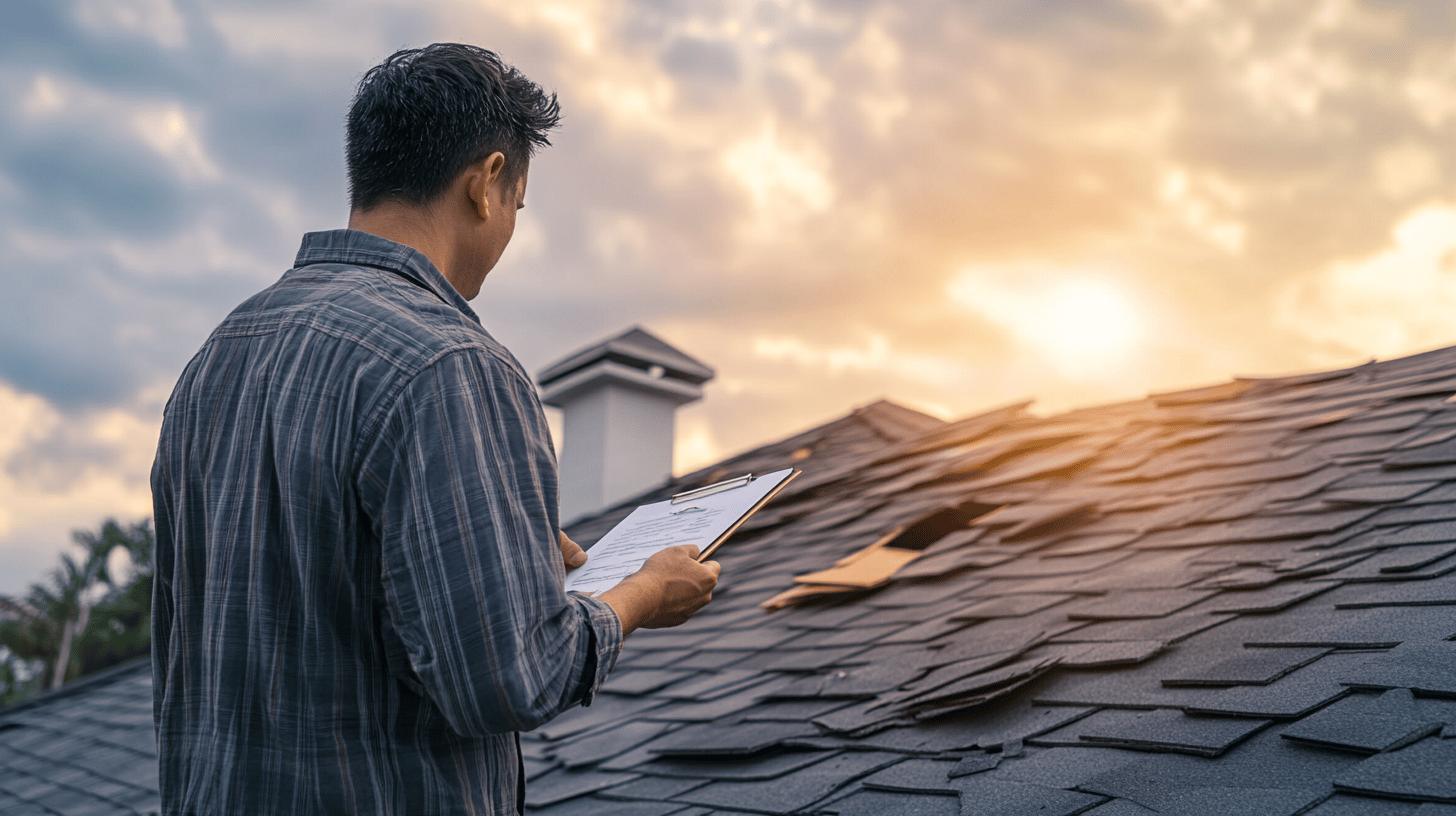 roofing worker fixing shingles in East York