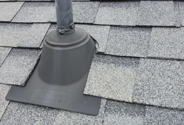 Vent & pipe boot replacement roofing technician fixing roof leak in North York